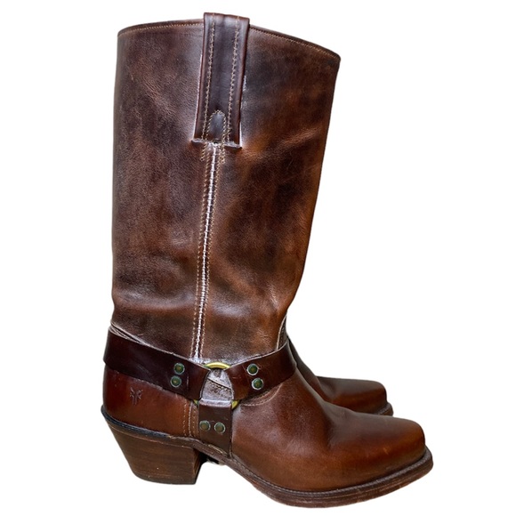Vintage Frye Harness 12R Western Tall Boots size 9.5 - Picture 4 of 14